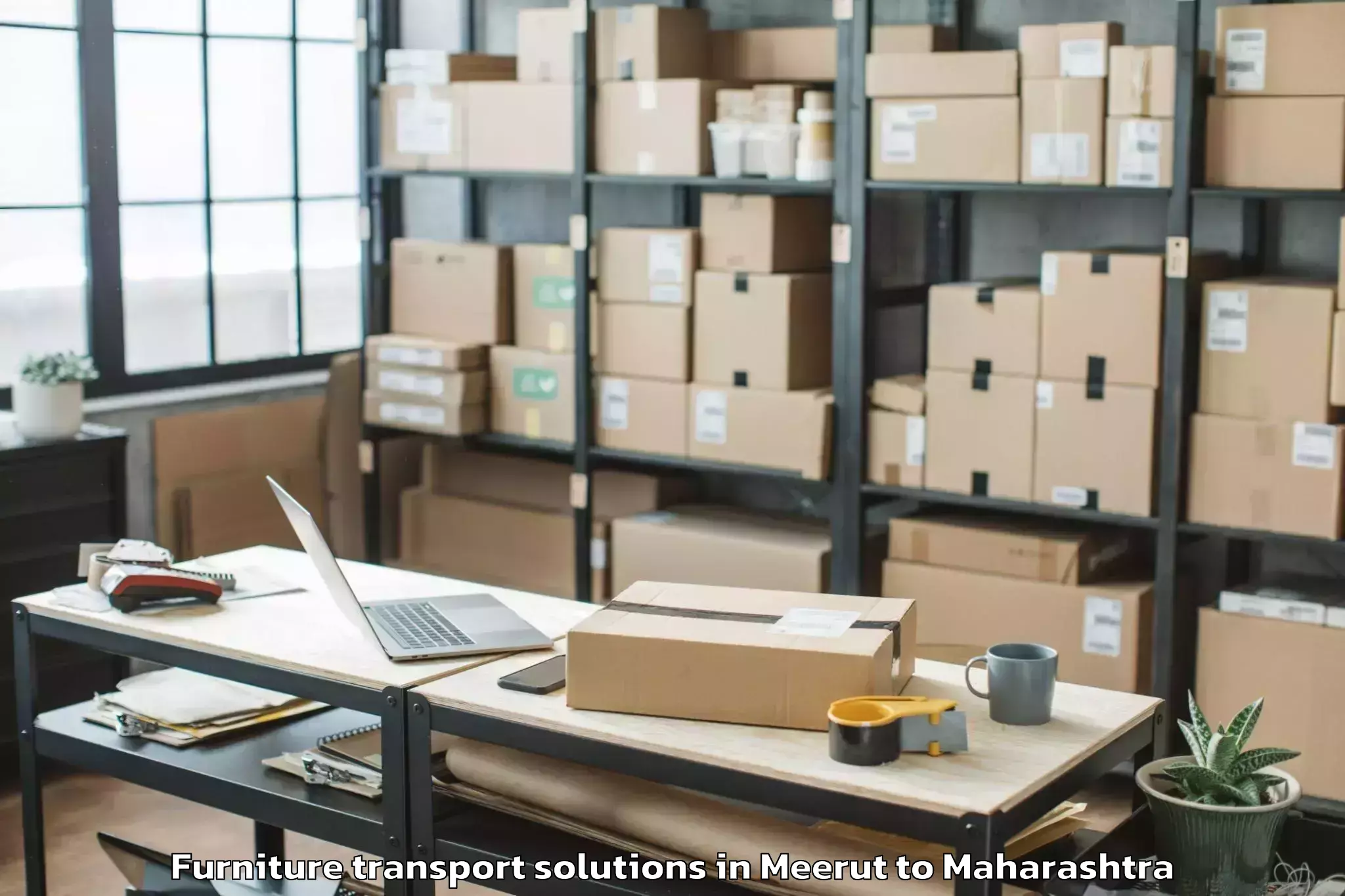 Affordable Meerut to Shrivardhan Furniture Transport Solutions